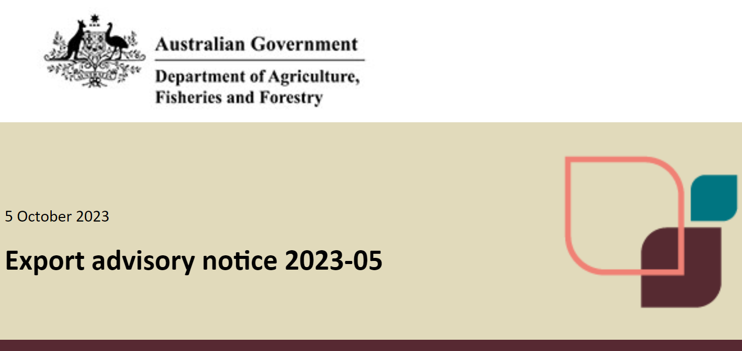 Export advisory notice 2023-05